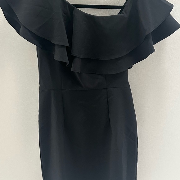 Endless Rose Black Asymmetrical Ruffled One Shoulder Dress - Picture 1 of 3